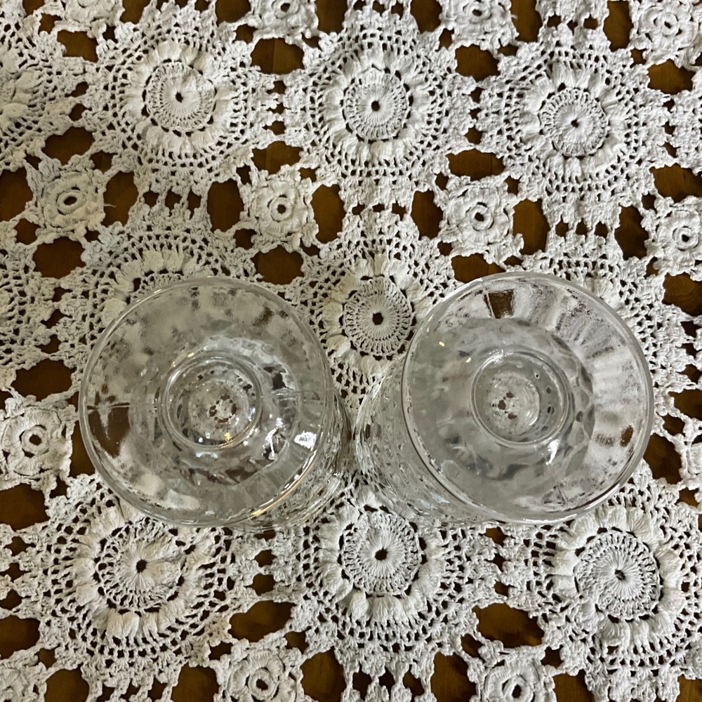 2 Vintage Clear Glass Whitehall Indiana Cubist Ice Tea Tumblers Glasses - Picture 3 of 5